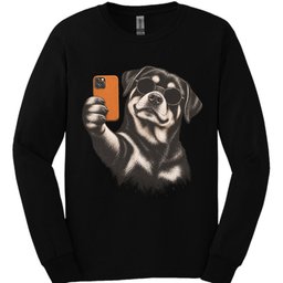 Rottweiler Selfie Dog Long Sleeve Shirt Gift For Dog Lover