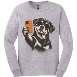 Rottweiler Selfie Dog Long Sleeve Shirt Gift For Dog Lover