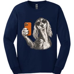 Saluki Selfie Dog Long Sleeve Shirt Gift For Dog Lover