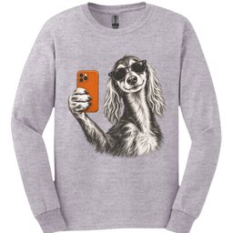 Saluki Selfie Dog Long Sleeve Shirt Gift For Dog Lover