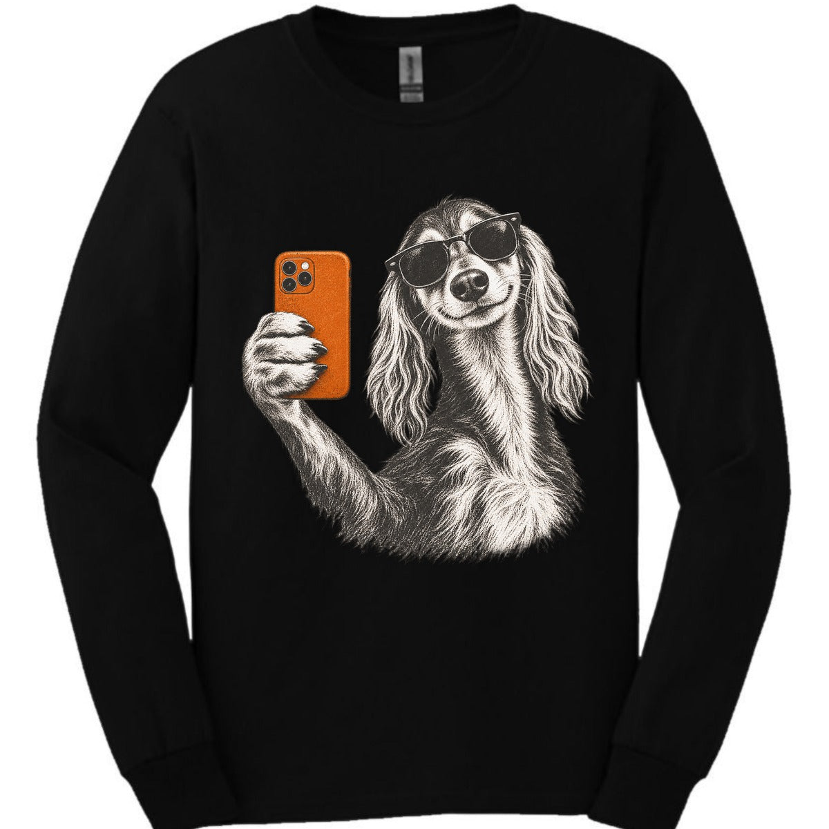 Saluki Selfie Dog Long Sleeve Shirt Gift For Dog Lover