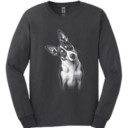 Rat Terrier Tilted Dog Long Sleeve Shirt Gift For Dog Lover