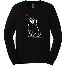Pug Sketch Dog Long Sleeve Tee Gift For Dog Lover
