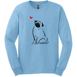Pug Sketch Dog Long Sleeve Tee Gift For Dog Lover