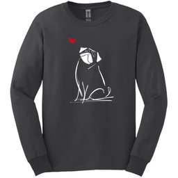 Pug Sketch Dog Long Sleeve Tee Gift For Dog Lover