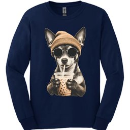 Rat Terrier Hipster Dog Long Sleeve Shirt Gift For Dog Lover