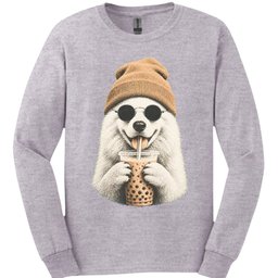 Samoyed Hipster Dog Long Sleeve Shirt Gift For Dog Lover