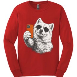 Samoyed Selfie Dog Long Sleeve Shirt Gift For Dog Lover