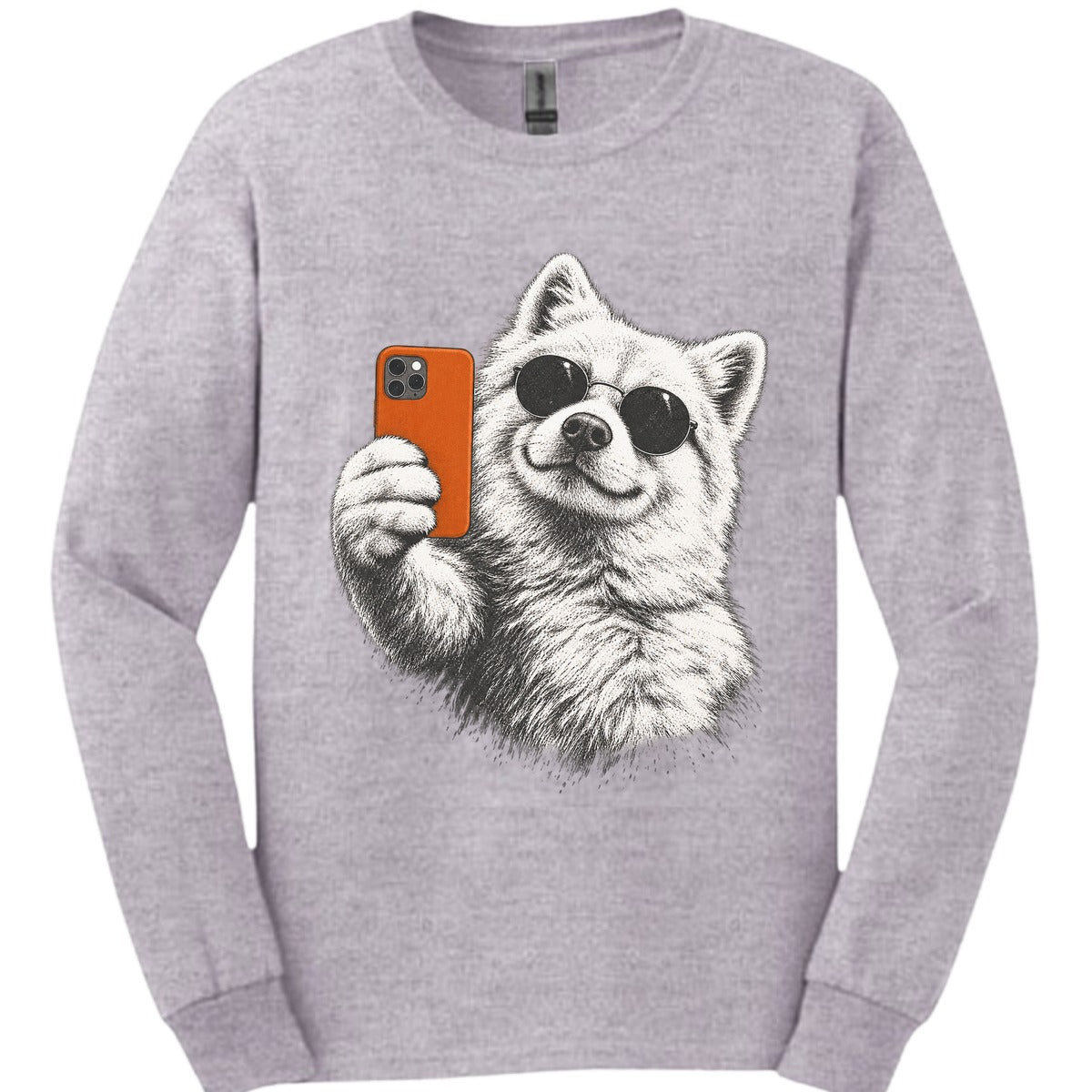 Samoyed Selfie Dog Long Sleeve Shirt Gift For Dog Lover
