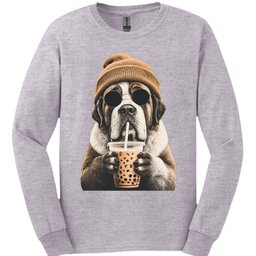 Saint Bernard Hipster Dog Long Sleeve Shirt Gift For Dog Lover