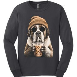 Saint Bernard Hipster Dog Long Sleeve Shirt Gift For Dog Lover