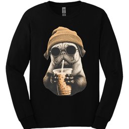 Pug Hipster Dog Long Sleeve Shirt Gift For Dog Lover
