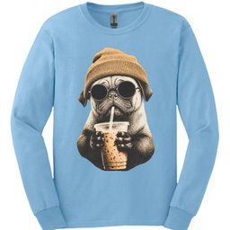 Pug Hipster Dog Long Sleeve Shirt Gift For Dog Lover