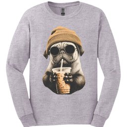 Pug Hipster Dog Long Sleeve Shirt Gift For Dog Lover