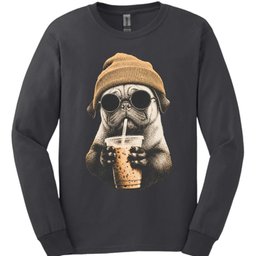 Pug Hipster Dog Long Sleeve Shirt Gift For Dog Lover