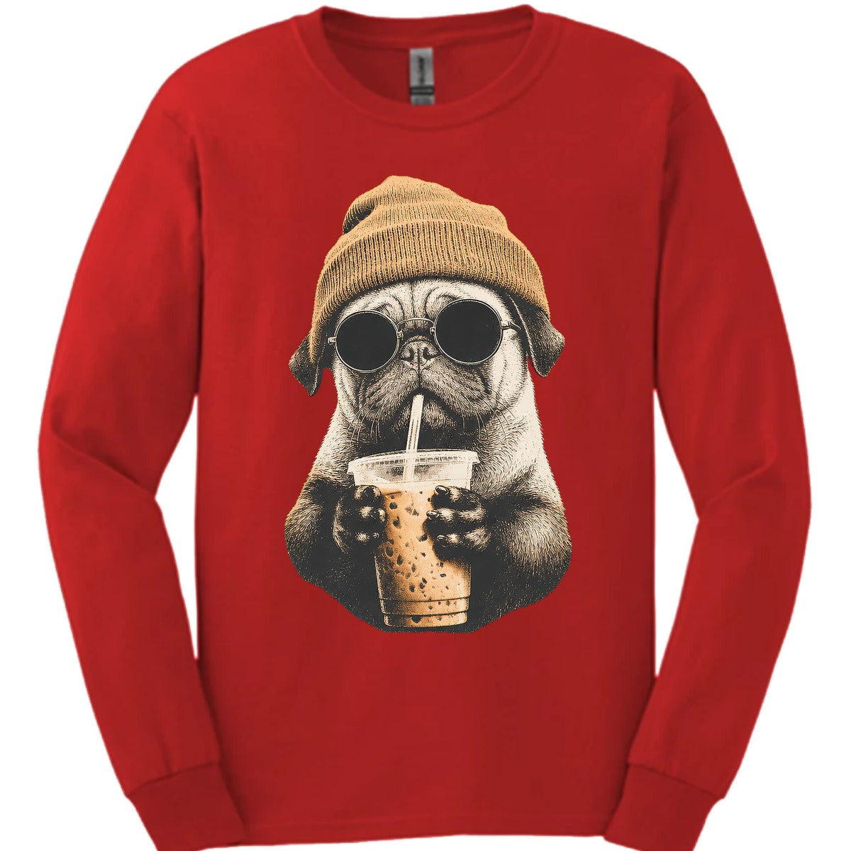 Pug Hipster Dog Long Sleeve Shirt Gift For Dog Lover