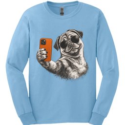 Pug Selfie Dog Long Sleeve Shirt Gift For Dog Lover