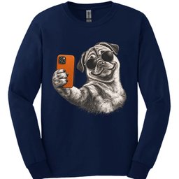 Pug Selfie Dog Long Sleeve Shirt Gift For Dog Lover