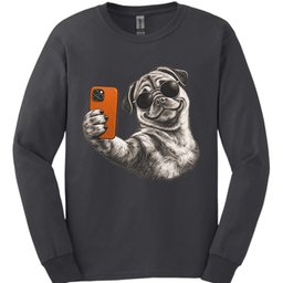 Pug Selfie Dog Long Sleeve Shirt Gift For Dog Lover