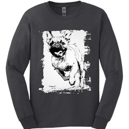 Pug Running Dog Long Sleeve Shirt Gift For Dog Lover