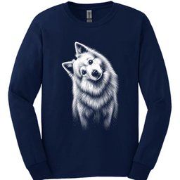 Samoyed Tilted Dog Long Sleeve Shirt Gift For Dog Lover