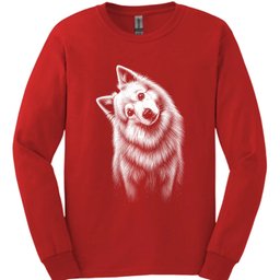 Samoyed Tilted Dog Long Sleeve Shirt Gift For Dog Lover