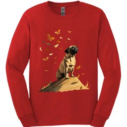 Pug Fall Dog Long Sleeve Shirt Gift For Dog Lover