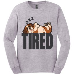 Saint Bernard Tired Dog Long Sleeve Shirt Gift For Dog Lover