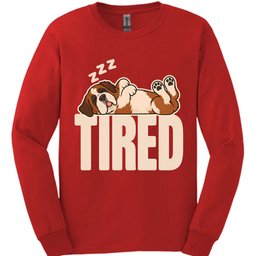 Saint Bernard Tired Dog Long Sleeve Shirt Gift For Dog Lover