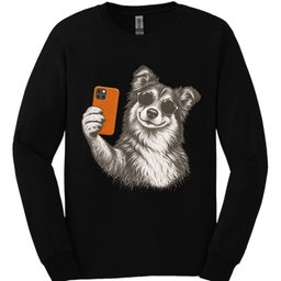 Rough Collie Selfie Dog Long Sleeve Shirt Gift For Dog Lover