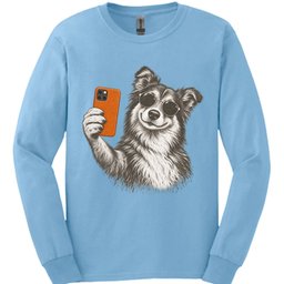 Rough Collie Selfie Dog Long Sleeve Shirt Gift For Dog Lover