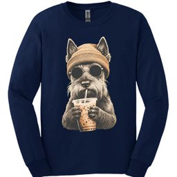 Scottish Terrier Hipster Dog Long Sleeve Shirt Gift For Dog Lover