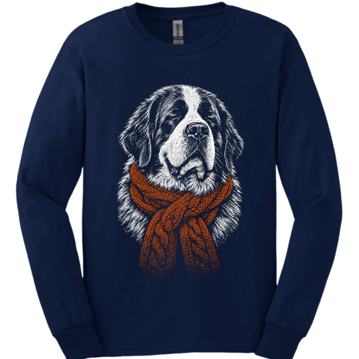 Saint Bernard Winter Dog Long Sleeve Shirt Gift For Dog Lover