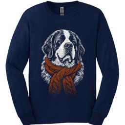 Saint Bernard Winter Dog Long Sleeve Shirt Gift For Dog Lover