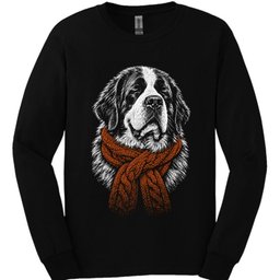 Saint Bernard Winter Dog Long Sleeve Shirt Gift For Dog Lover