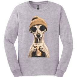Whippet Hipster Dog Long Sleeve Shirt Gift For Dog Lover