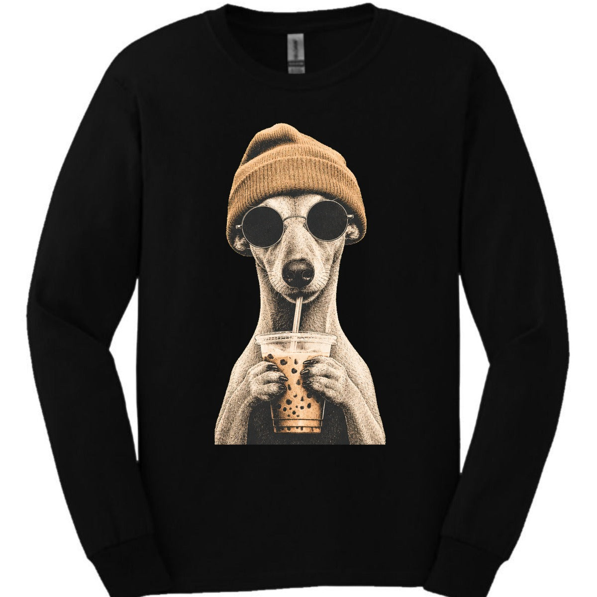 Whippet Hipster Dog Long Sleeve Shirt Gift For Dog Lover