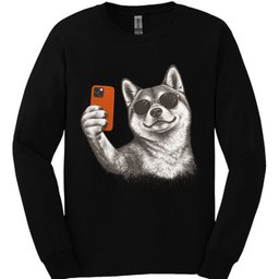 Shiba Inu Selfie Dog Long Sleeve Shirt Gift For Dog Lover