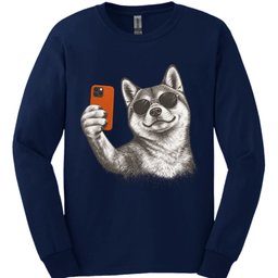 Shiba Inu Selfie Dog Long Sleeve Shirt Gift For Dog Lover