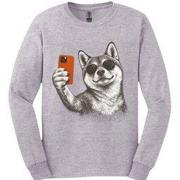 Shiba Inu Selfie Dog Long Sleeve Shirt Gift For Dog Lover