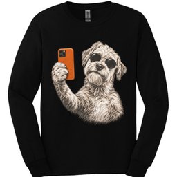 Soft Coated Wheaten Selfie Dog Long Sleeve Shirt Gift For Dog Lover