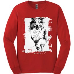 Shetland Sheepdog Running Dog Long Sleeve Shirt Gift For Dog Lover