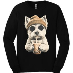 West Highland White Terrier Hipster Dog Long Sleeve Shirt Gift For Dog Lover