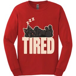 Scottish Terrier Tired Dog Long Sleeve Shirt Gift For Dog Lover