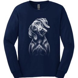 Weimaraner Tilted Dog Long Sleeve Shirt Gift For Dog Lover