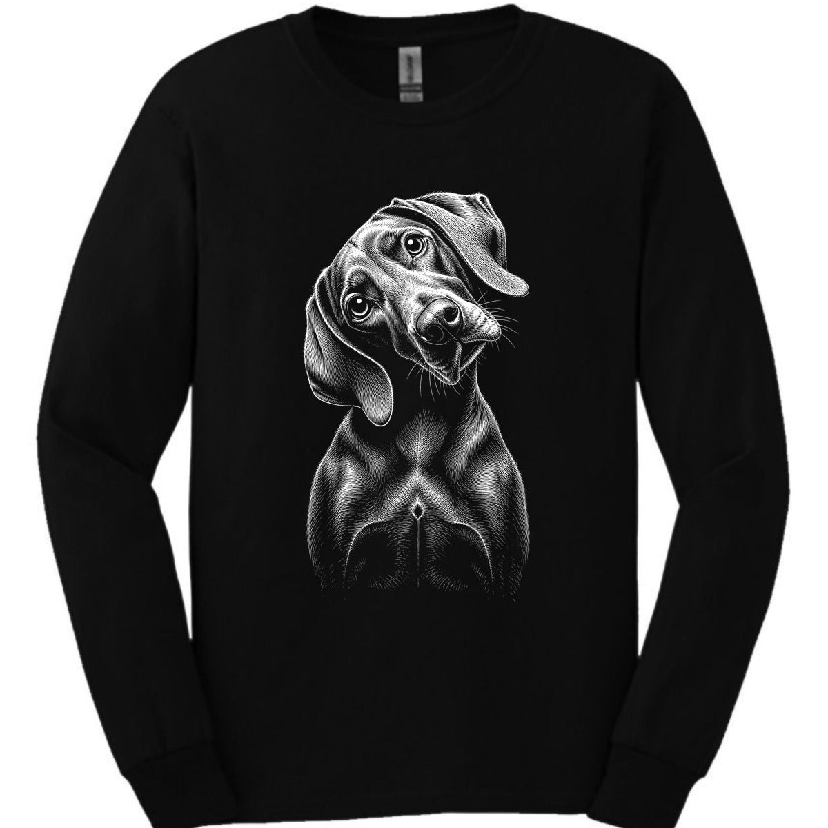 Weimaraner Tilted Dog Long Sleeve Shirt Gift For Dog Lover