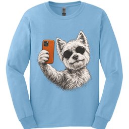West Highland White Terrier Selfie Dog Long Sleeve Shirt Gift For Dog Lover