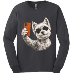 West Highland White Terrier Selfie Dog Long Sleeve Shirt Gift For Dog Lover