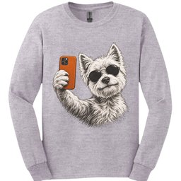 West Highland White Terrier Selfie Dog Long Sleeve Shirt Gift For Dog Lover