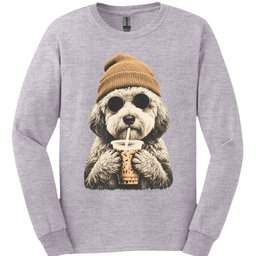 Sheepadoodle Hipster Dog Long Sleeve Shirt Gift For Dog Lover